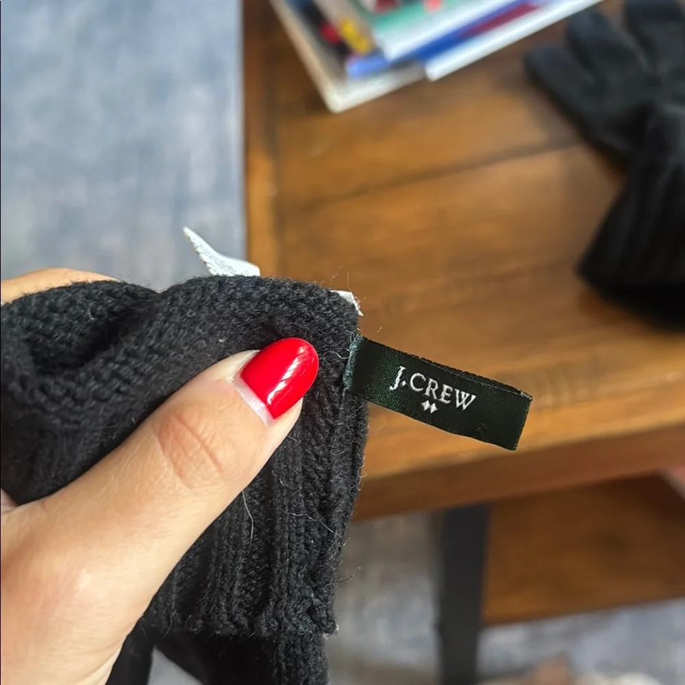 J. Crew Black Knit Gloves
